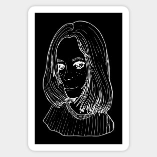 Portrait line art Sticker